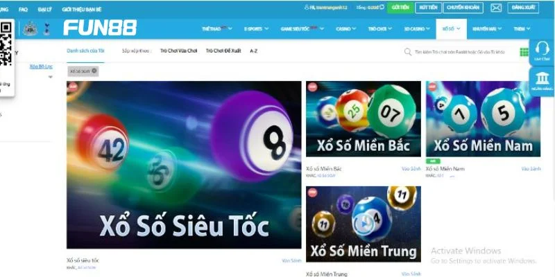 Các loại hình xổ số hấp dẫn tại nhà cái Fun88 bet thủ không thể bỏ lỡ.